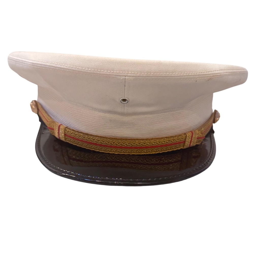 Vintage‎ Lancaster Brand USMC Officer's Visor Hat Dress Cap Size 7 1/8